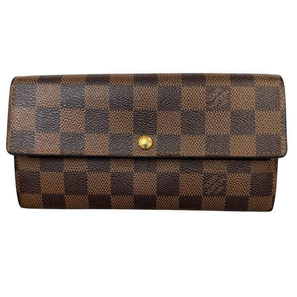 Louis Vuitton Damier Ebene Sarah Long Wallet - Picture 1 of 8